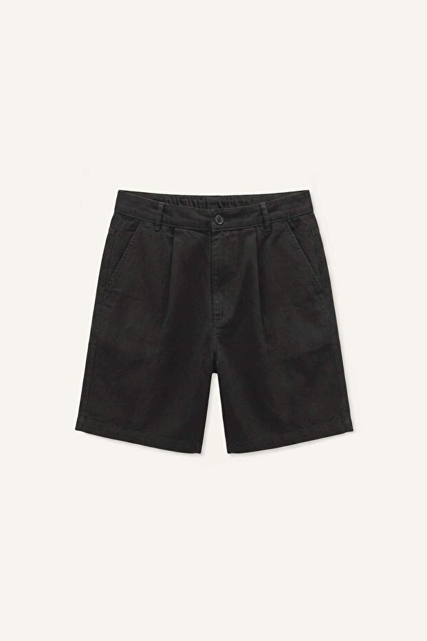 100% Cotton Relax Fit Anthracite Bermuda Shorts I3728Ax26Au