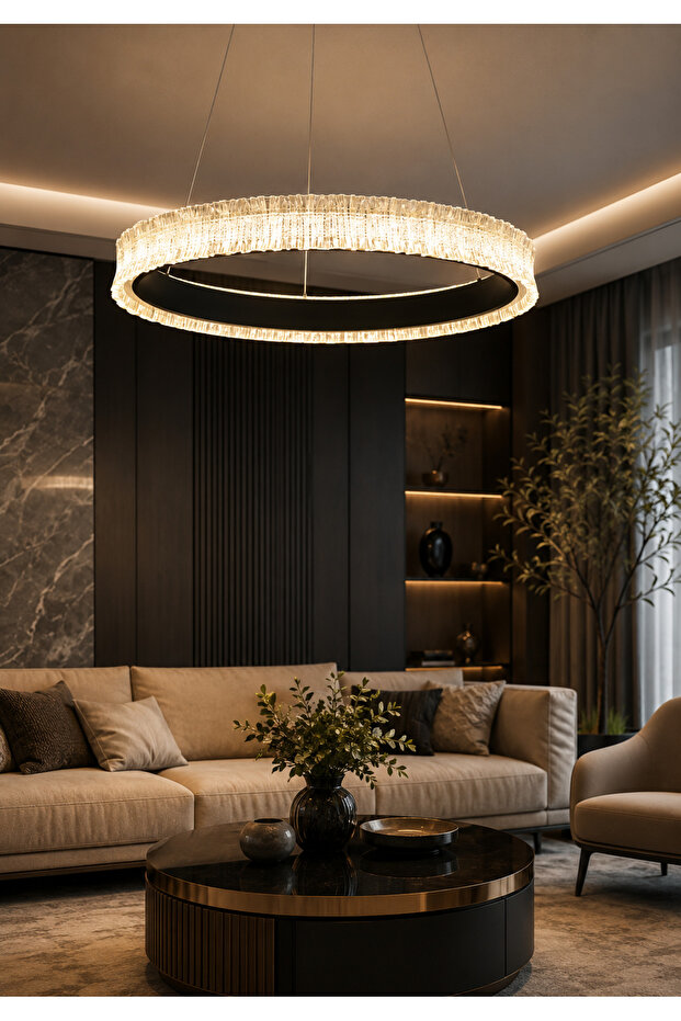 نجف حلقة 60cm كلاسيك 3 الوان اضاءات 75 واط تصميم عصري