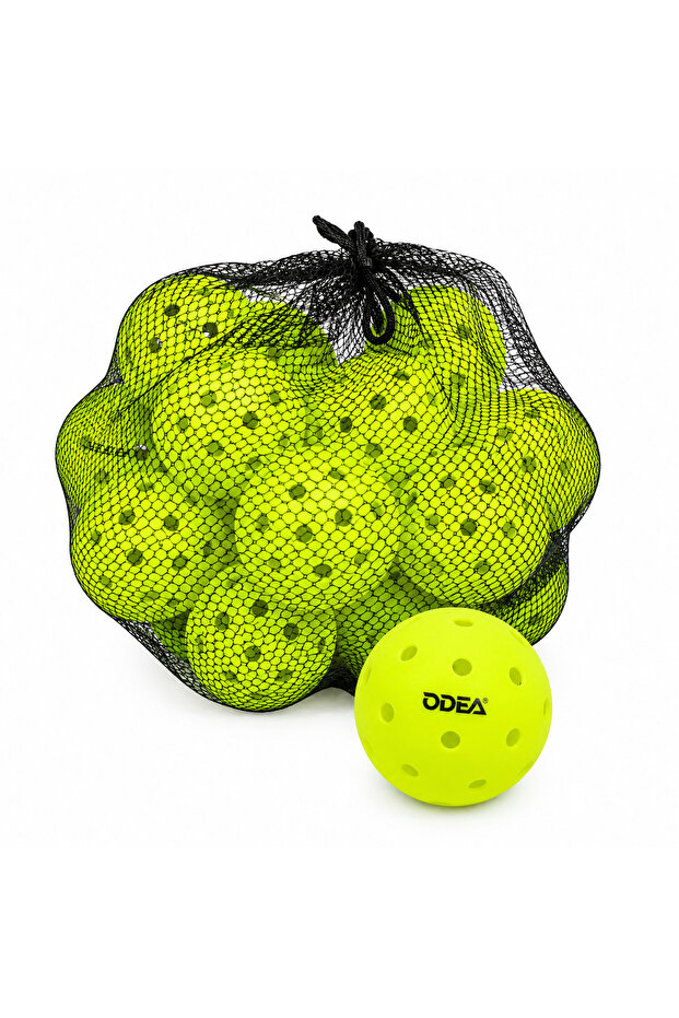 Pickleball Balls Pack of 12 – Outdoor Training & Match Balls – Durable Precision-Drilled Pickleballs – Neon Yellow