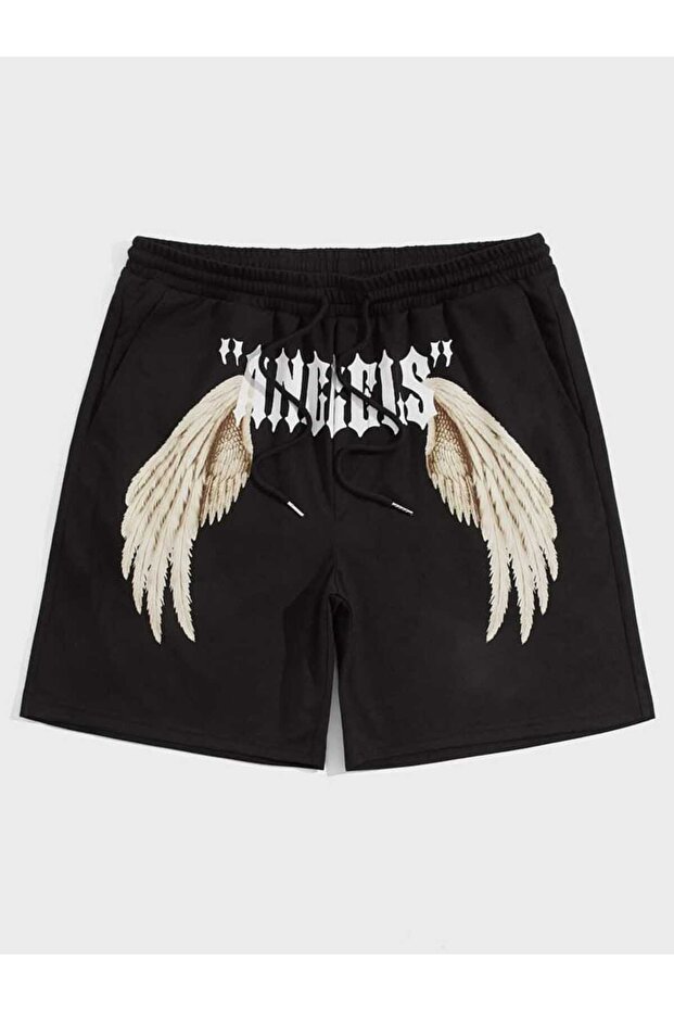 Unisex Oversize Relaxed Fit High Waist Special Design Printed Summer Shorts