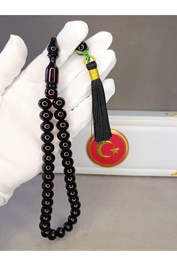 Sikma Amber Praying Beads Dark Burgundy Masterpiece Handcrafted