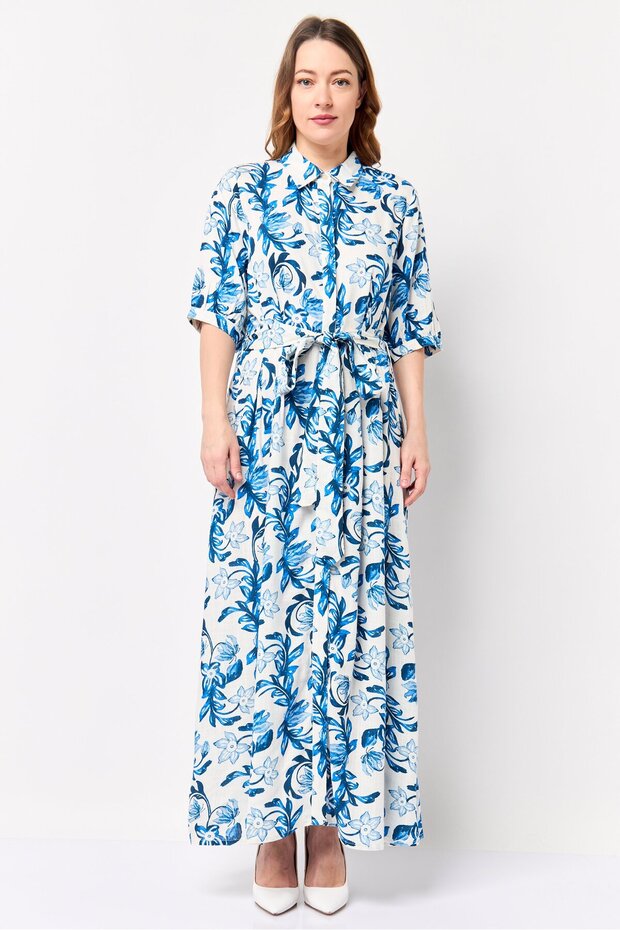 Jeans Women Floral Print Maxi Dress, Multicolor