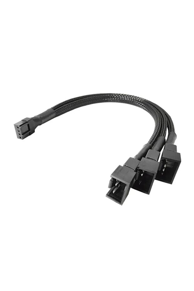 1to3-bk 1 to 5 PWM Fan Hub PC CPU Cooling 4PIN Fan Power Cable Hub Adapter Sleeved Case Splitter for