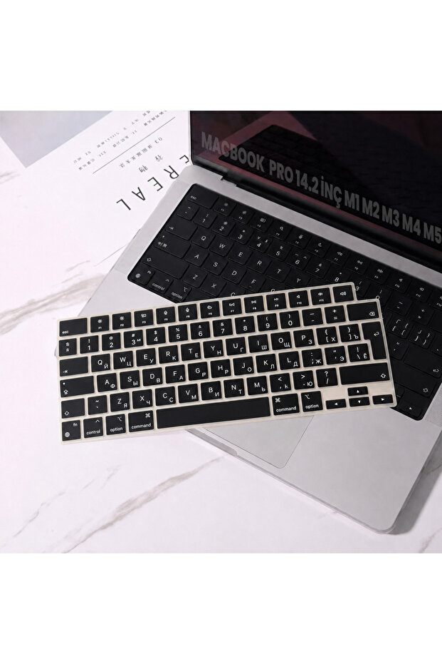 MacBook Pro 14.2 Inch M1 M2 M3 M4 M5 A2442 A2992 Compatible Russian English Q Keyboard Protector Silicone