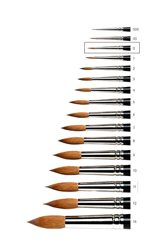 Watercolor Brush Art Brush 145 No:0 - 3 Pieces