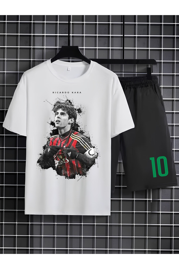Kaka Leite Printed 100% Cotton Crewneck Children's T-Shirt-Shorts Two-Piece Set