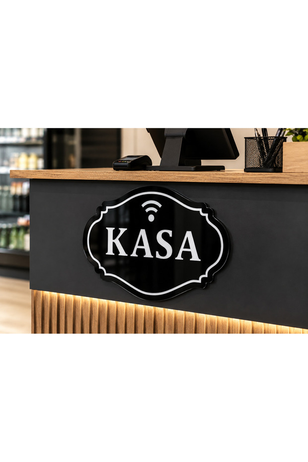 Foil Cut Decorative Sign on Plexiglass Modern Cashier Sign Cafe Restaurant 20X30Cm