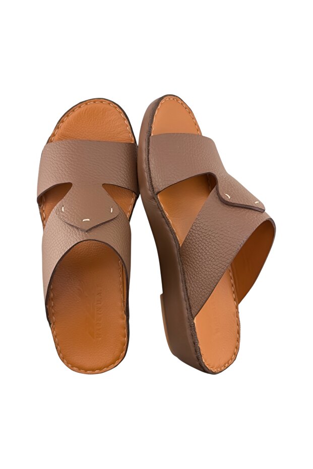 ( M-102 ) Handmade Arabic Men's Slippers | Outdoor Arabic Sandals For Men | Full Leather