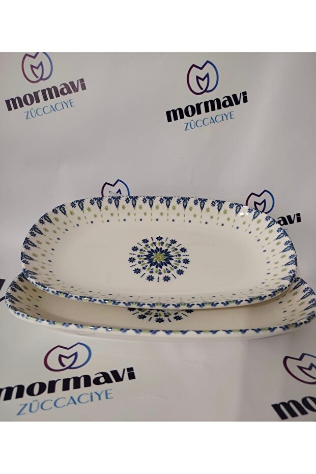 Porcelain Jade 2 Pieces 29 cm (Large) Salad, Presentation, Boat Plate