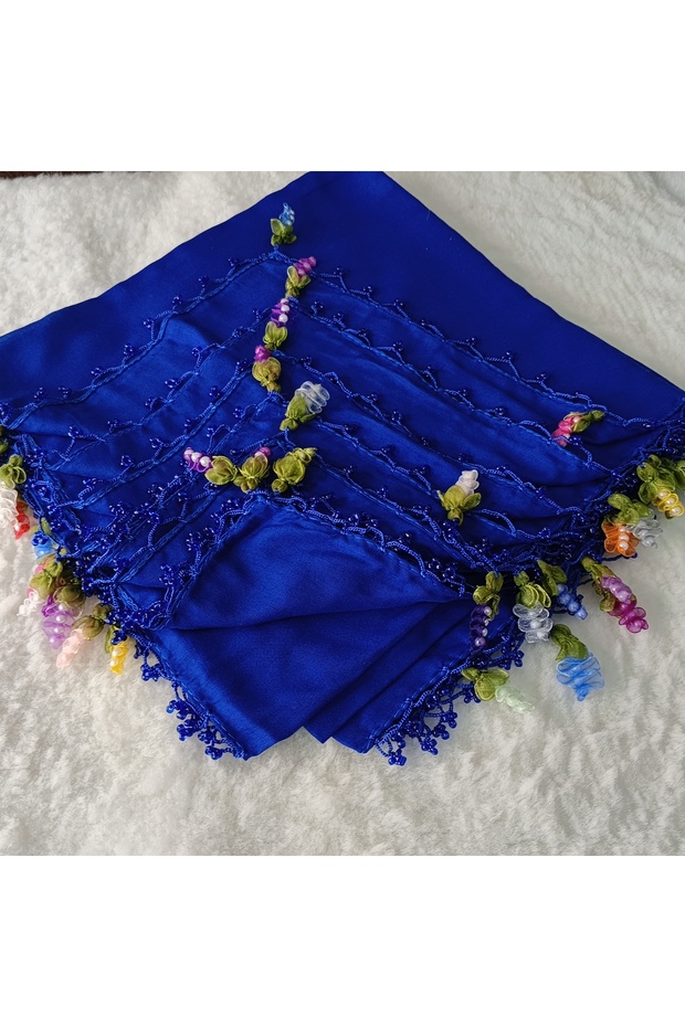 Handmade Rainbow Spring Beaded Crochet Border Writing Edge Cheesecloth Yemeni Dowry Bag Circle