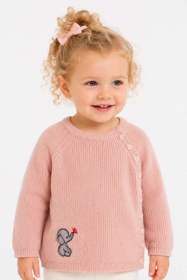 Baby Girl Elephant Detailed Sweater 23115