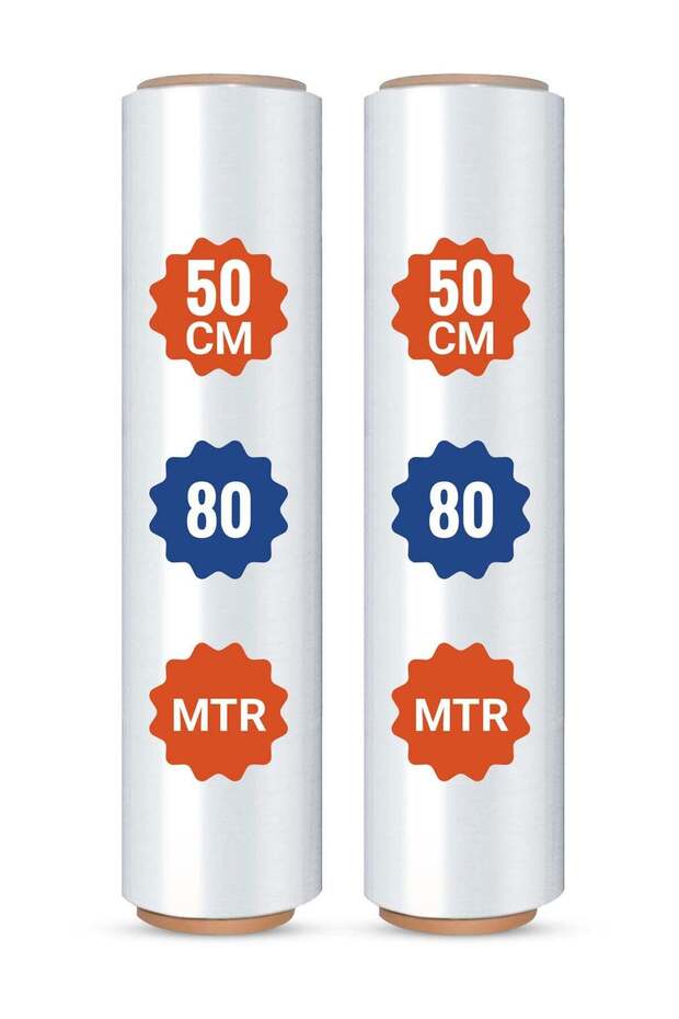 Stretch Film, Shrink Wrap for Pallet Wrap, Industrial Strength Stretch Wrap, Moving Wrapping Plastic Roll Industrial Packaging, (80 METER-2ROLL)