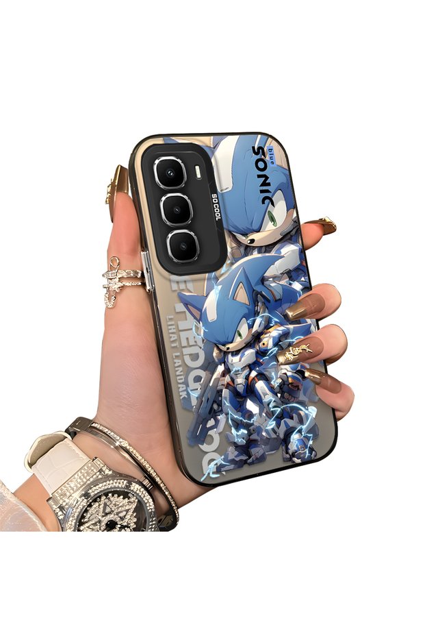 Infinix Hot 60 5g Compatible Hard Acrylic Back Silicone Edge Lens Protection Case