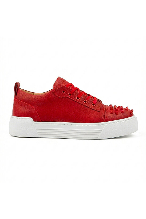 Zrc169 High Quality Thick Sole Lace-Up Men's Sneaker Red