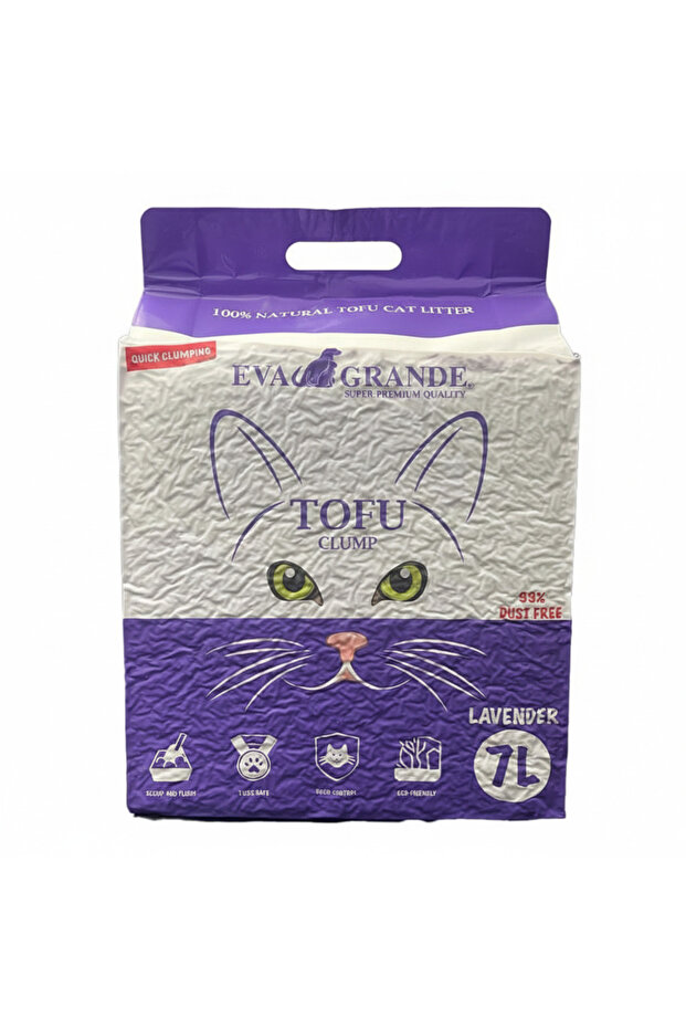 Grande Eco-Friendly Lavender 100% Natural Tofu Clumping Cat litter 7L