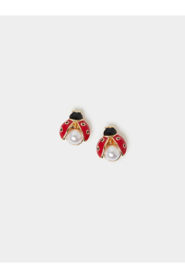 Ladybug Pearl Stud Earrings