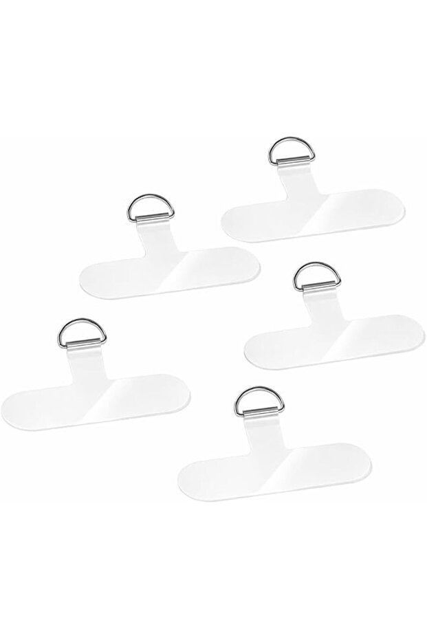 Phone Lanyard Patches, 5-Pack Soft Plastic & TPU, Adhesive-Free Tabs for Phone Cases, Secure Tether