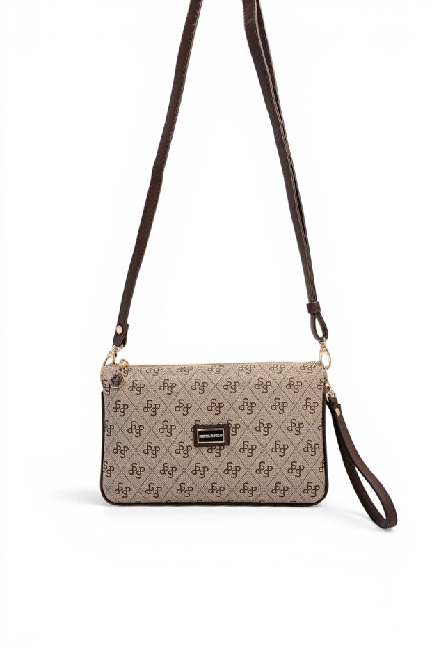 Dark Beige - Brown Monogram Women's Crossbody Bag Sp1291