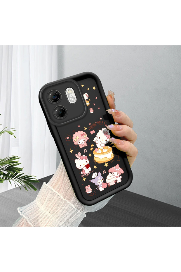Infinix Smart 9 Compatible Black Silicone Case with Shockproof Camera Protection