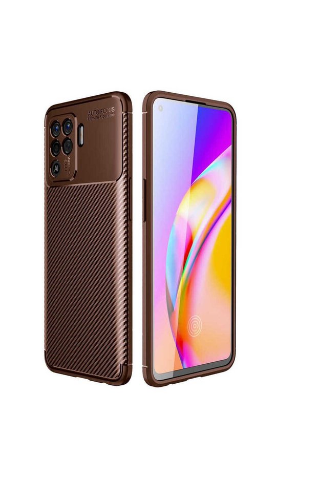 Case Compatible for Oppo Reno 5 Lite Mobile Phone Carbon Design Ultra Slim Build Cover
