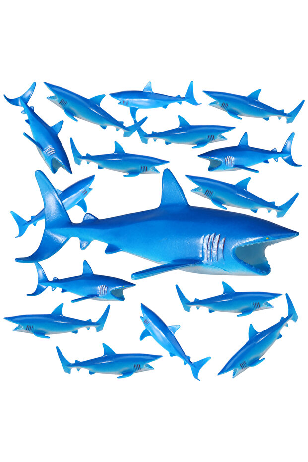 16pcs 16Pcs PVC Shark for Drinking, Hollow Shark Decor Filled Flavor Syrup for Whiskey Cocktail Ocea