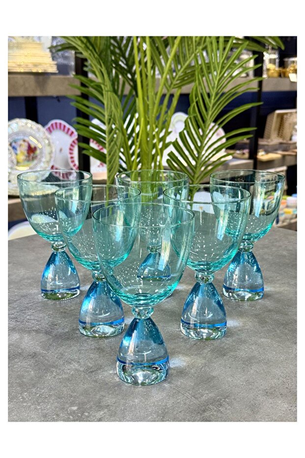 Glass Set of 6 Iconiq Blue Glasses