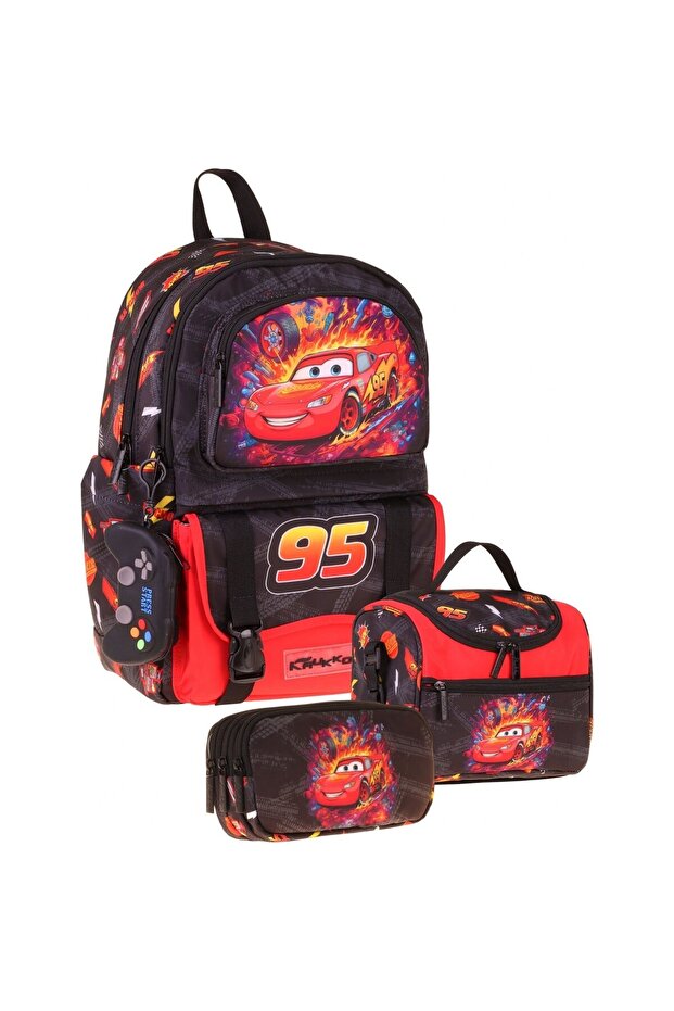 Kids Rust Eze (Red - Black Color) Boys' Triple Primary School School Bag Set - Setkk-L5399A