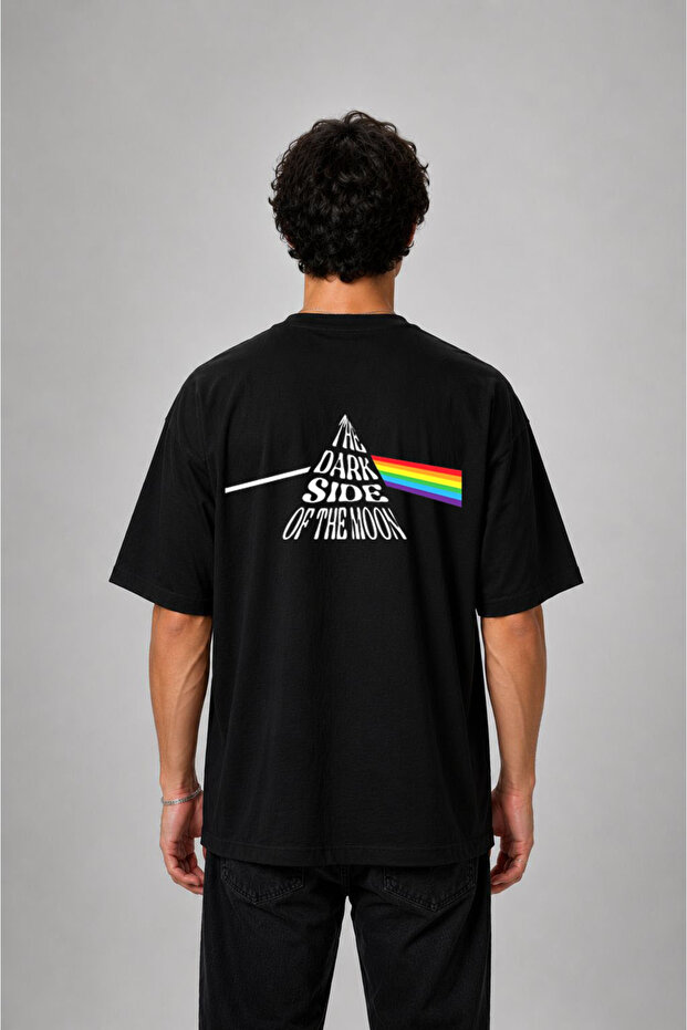 Pink Floyd Printed Oversize Cotton Black T-Shirt