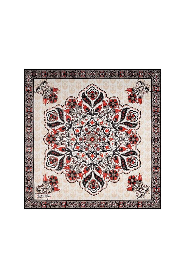 Rumi Pattern Silk Handkerchief Scarf Dg10062-7