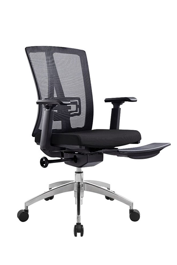 Modern Ergonomic Office Chair Without Headrest – Adjustable Armrest and Footrest – Executive Mesh Chair for Office and Home