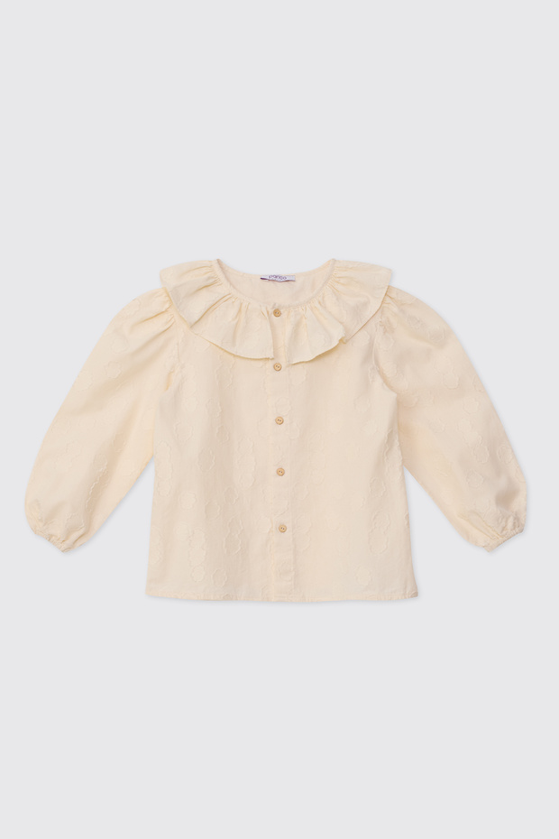 Girl's Beige Collared Shirt