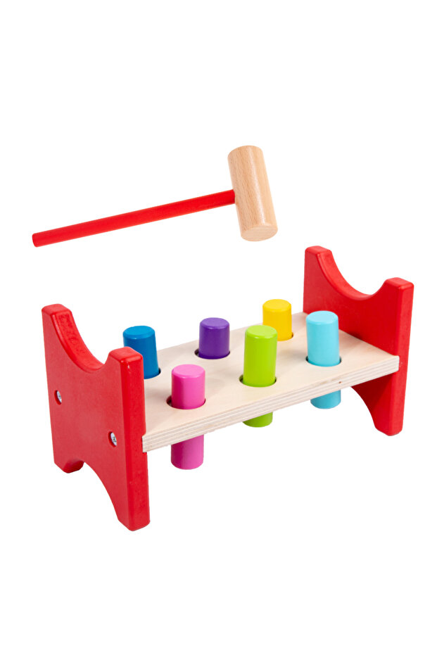 YY3333 Montessori-style Early Learning Percussion Table for Toddlers; Hammer Toy, Educational Musica