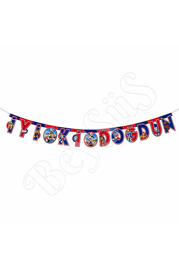 Paw Patrol Themed Happy Birthday Banner