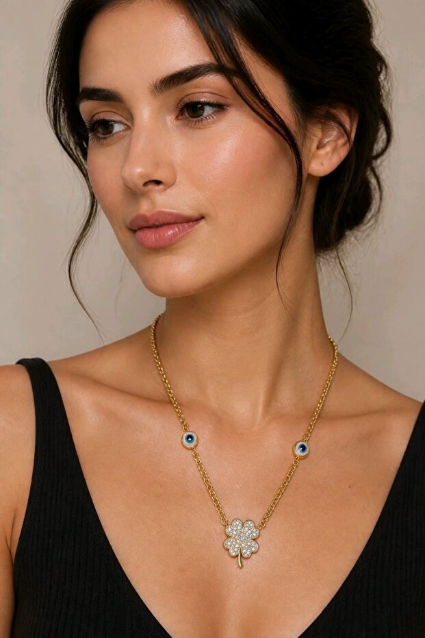 Figured Anti-Tarnish Steel Adjustable Chain Luxury Necklace