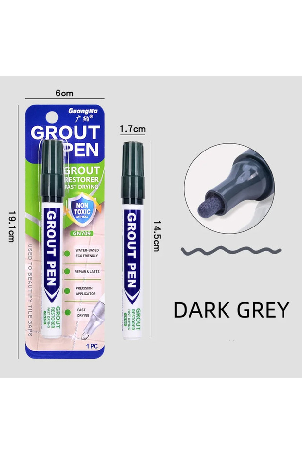 1pc Dark gray A White Grout Tile Pen 8 Colors Waterproof Wall Grout Restorer Marker Pen for Bathroom