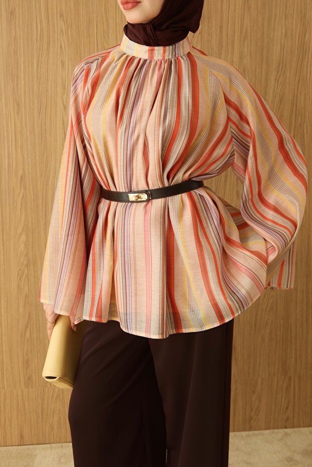 Striped Chiffon Blouse