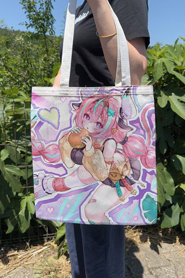 Varesa Genshin Impact V2 Double-Sided Canvas Print Tote Bag Anime Bag