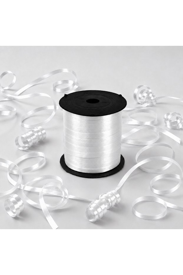 White Colored Raffia Ribbon Ribbon Balloon Gift Package Rope Decoration Ribbon 8mm X 200Mt