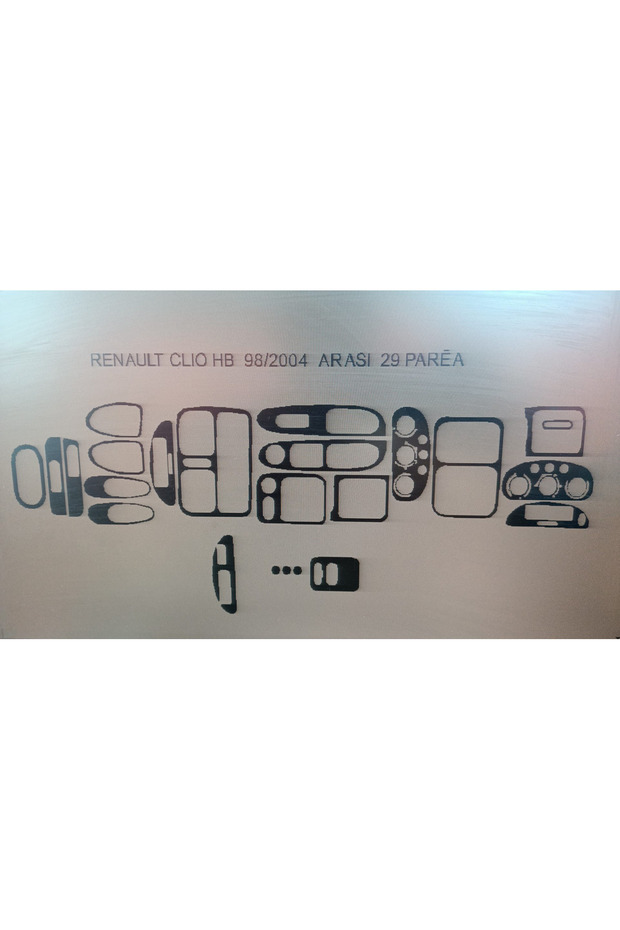 Renault clio hb 1998-2006 24-piece dashboard trim set (bird's eye mahogany)