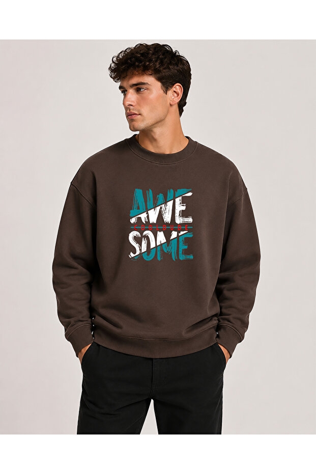 Awesome Printed Crew Neck 2 Thread Sweatshirt