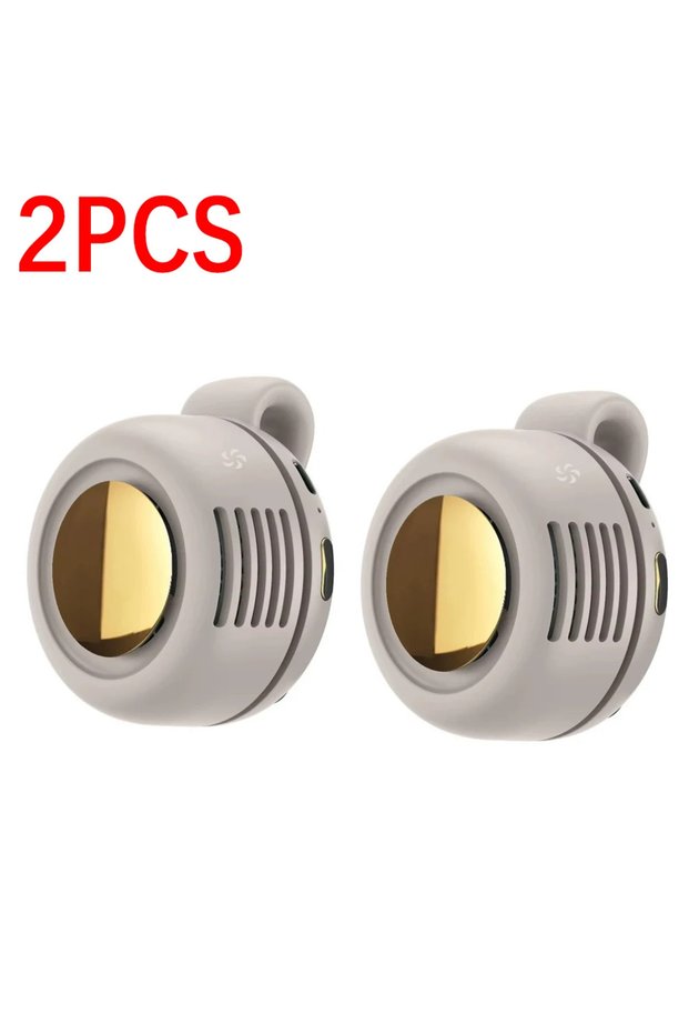 2PCS White Portable Silent Mini Bladeless Electric Fan Small Fan Clip on Shirt Waist Mini Bladeless