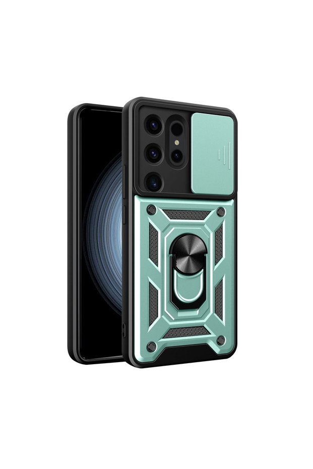Samsung Galaxy S24 Ultra Case Pars Silicone with Lens Ring - Green