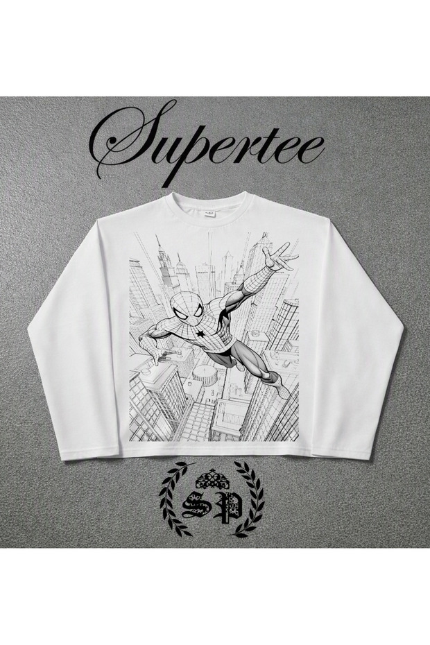 Spider-Man Long Sleeve Series Vintage Y2K Long Sleeve T-Shirt Long Sleeve Harujuka Boxytrexz33 Supertee Design