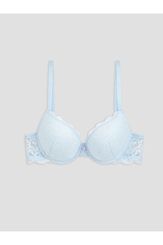 Lcw Dream Blue Underwire Padded Lace T-Shirt Bra