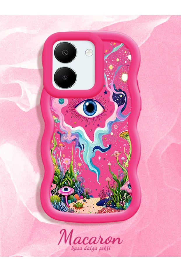 Vivo Y36 4g Compatible Colorful Psychedelic Eye Mushroom Drawing Flat Print Case