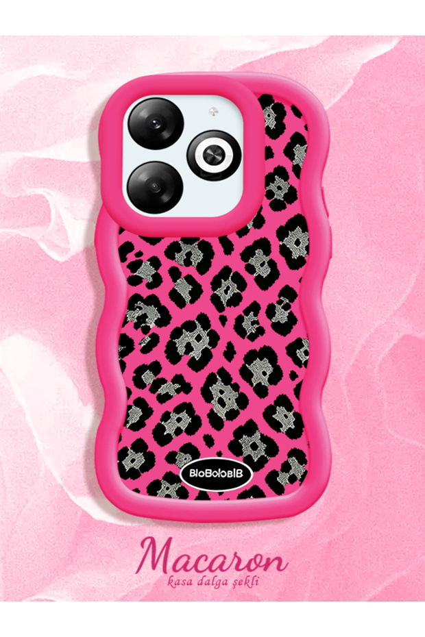 Infinix Hot 40I Compatible Wavy Frame Leopard Print High Quality Silicone Phone Case
