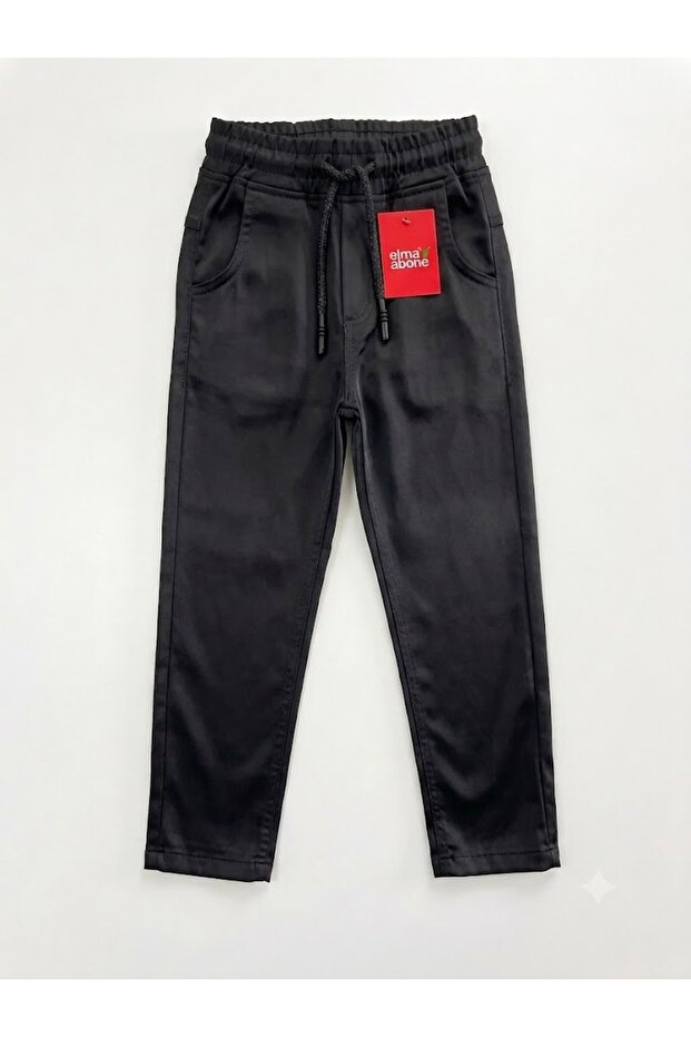 Cotton Satin School Pants with Elastic Waist and Laces, Tombi̇ş Size