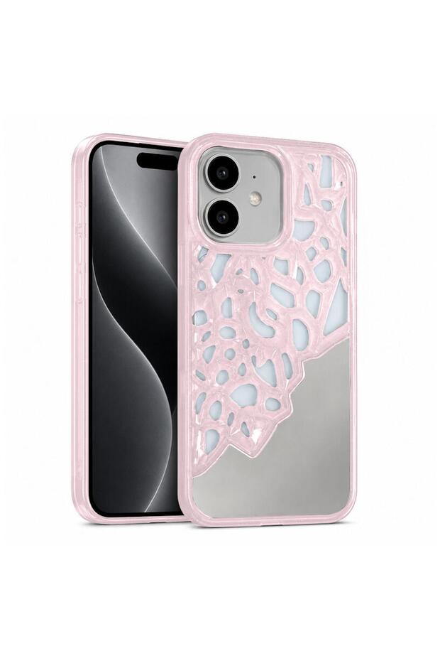Apple iPhone 11 Compatible Case Lace Mirror Silicone Case Rose Gold