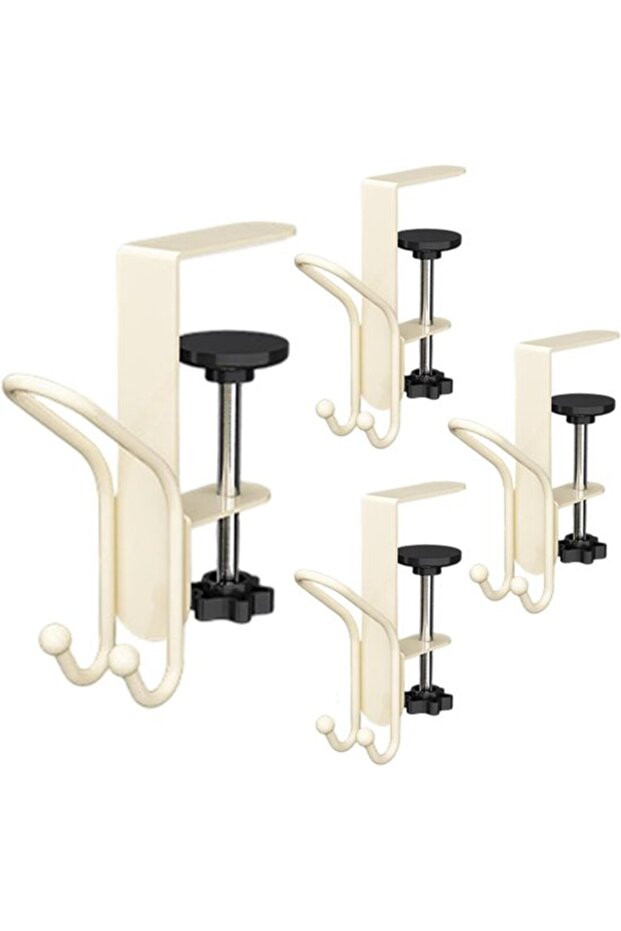 Suitable for Hanging Hooks Towel Hooks 4pcs Adjustable Metal Double Hooks Locking White Cintres