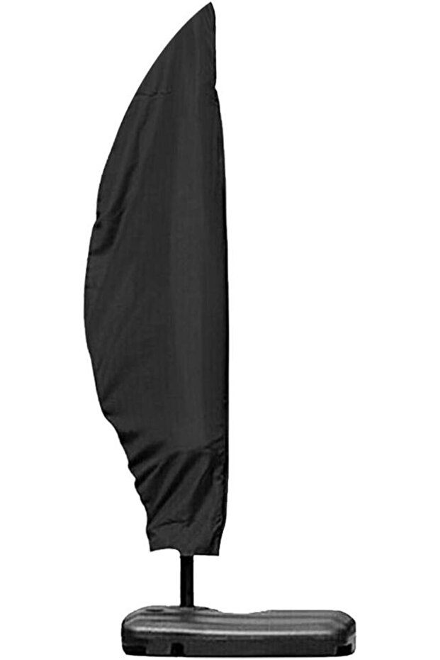 Sun umbrella cover with zipper and drawstring – includes storage bag – Black – 280 cm
